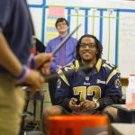Joe Barksdale of the St Louis Rams at KIPP Inspire Academy