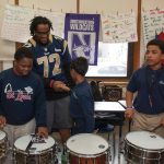 Joe Barksdale of the St Louis Rams at KIPP Inspire Academy